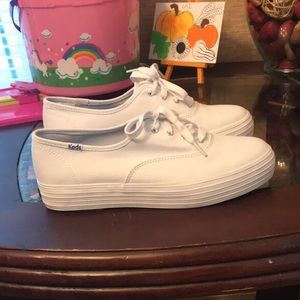 Pure White Platform Keds